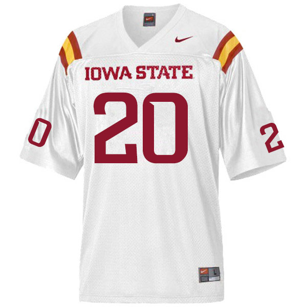 Iowa State Cyclones Men's #20 Hayes Gibson Nike NCAA Authentic White College Stitched Football Jersey JP42W54KP